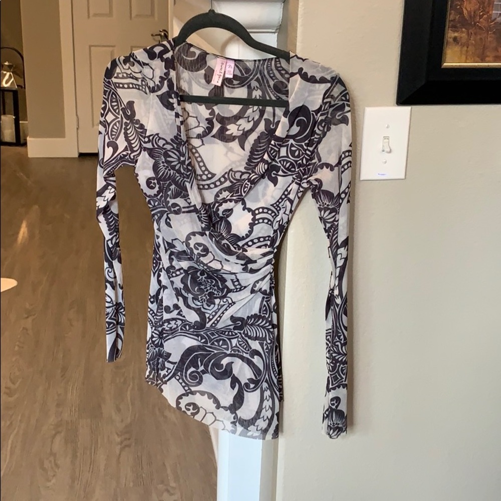 Sheer wrap over shirt